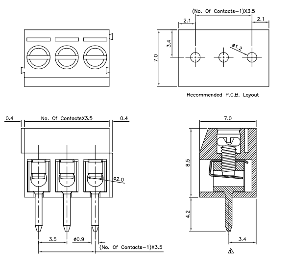 Screw terminal size